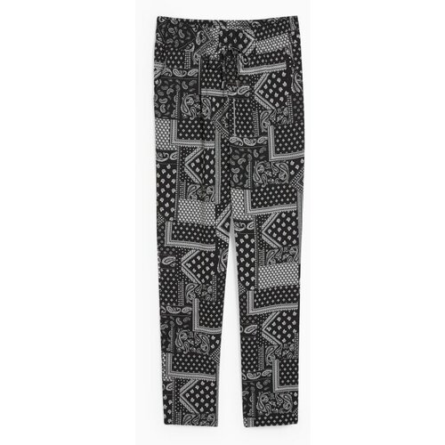 CA ženske pantalone, srednje visok struk, crno-sive Slike