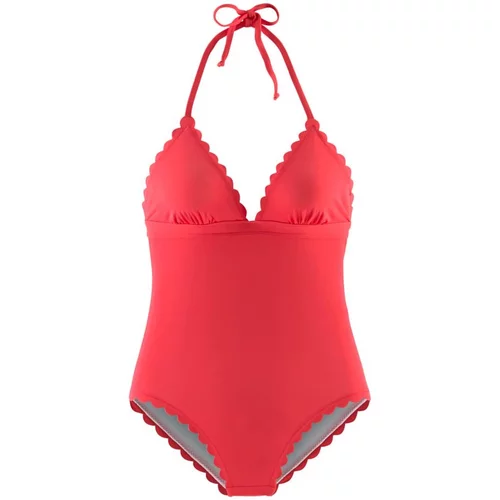 Lascana Jednodijelni kupaći kostim 'Scallop' crvena