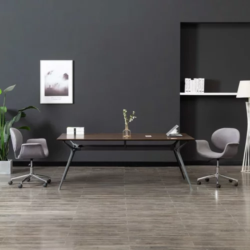 vidaXL Vrtljivi jedilni stoli 2 kosa sivo blago