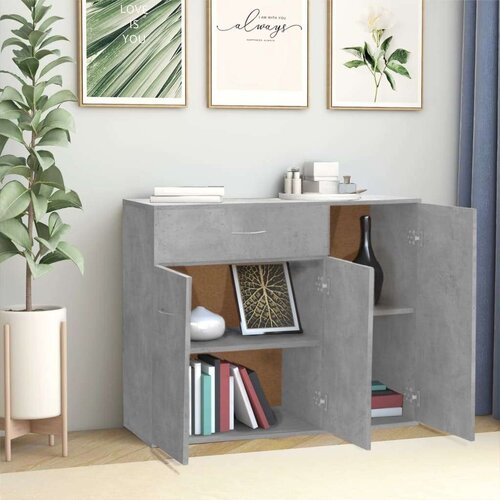 VidaXL Komoda siva boja betona 88 x 30 x 70 cm od konstruiranog drva Slike