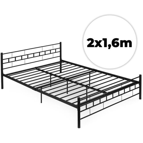 Modern Home ModernHome metalni okvir za krevet 160 &amp;times; 200 cm sa podlogom, crni Slike