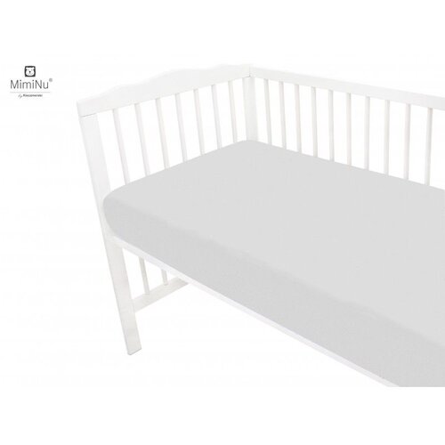 MimiNu Pamučna plahta s elastičnom trakom 120x60 cm - Light Grey Cijene