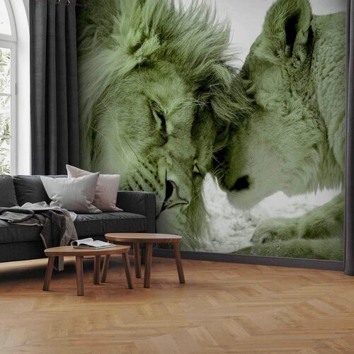 Artgeist Fototapeta Lion Tenderness, 450x315cm Slike