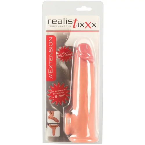 Realistixxx - omotač penisa s produžetkom prstena testisa - 19 cm (prirodni)