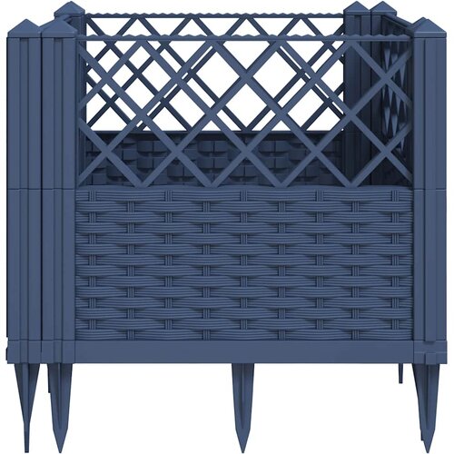  Vrtna sadilica s klinovima plava siva 43,5x43,5x43,5 cm PP Slike