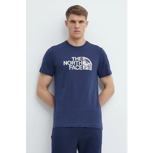 The North Face Bombažna kratka majica moška, mornarsko modra barva, NF0A87NX8K21