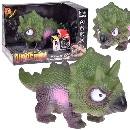  Interaktivna figura dinosaura Triceratops sa zvukom rike, 24 cm Slike
