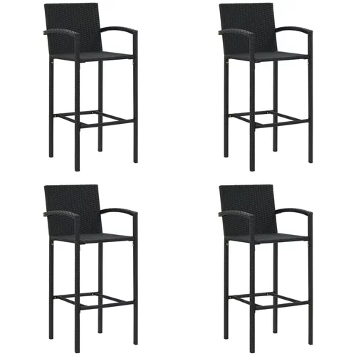  Barski stolci od poliratana 4 kom crni