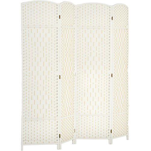 HOMCOM paravan polipropilen, borovina 180D x 1,7&Scaron; x 180V cm bel, (5000235530) Cene