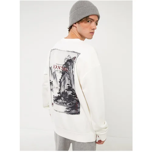 LC Waikiki Men's Oversized Crew Neck Long Sleeve Printed Sweatshirt.