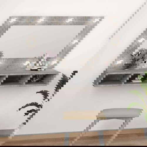 Ormarić s ogledalom LED boja hrasta sonome 90x31 5x62 cm Slike