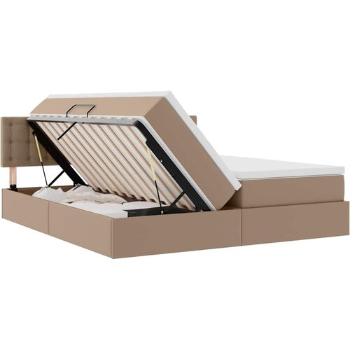  Krevet s od storage s madracem Kapućino 180 x 200 cm Lažna koža Slike