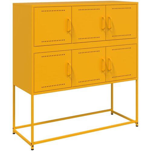 Maison Chic Komoda - Predalnik gorčično rumena 100,5x39x107 cm jeklo, (21715560) Slike