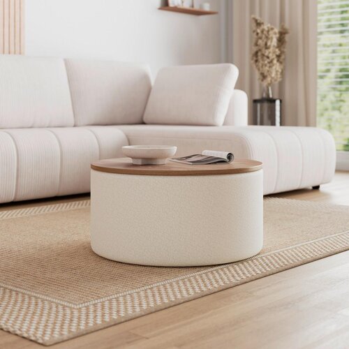 Bessagi Home Klubska Miza Elliot Bela, Prostor Za Shranjevanje Slike