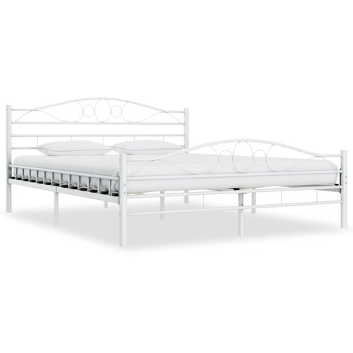 VidaXL Posteljni okvir bel kovinski 200x200 cm, (20606599) Slike