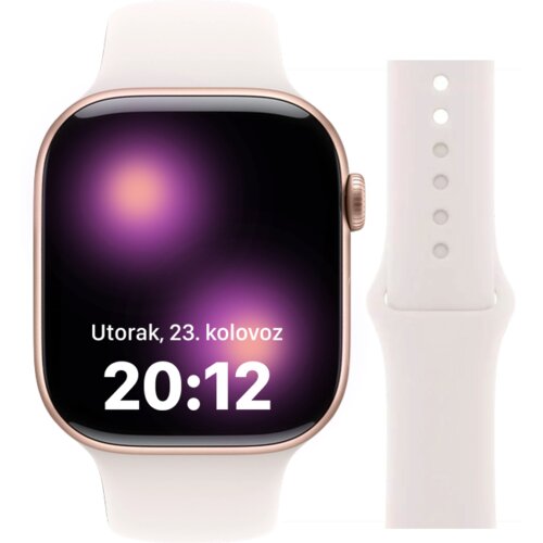 Apple Watch Series 11&nbsp;GPS + Cellular 46mm Rose Gold Aluminium Case with Light Blush Sport Band - S/M, (5000011467) Cene
