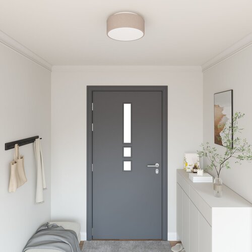 VidaXL Taupe Kovina, Plastika &amp;Oslash;30 x 13.5 cm Stropna svetilka Okrogla Slike