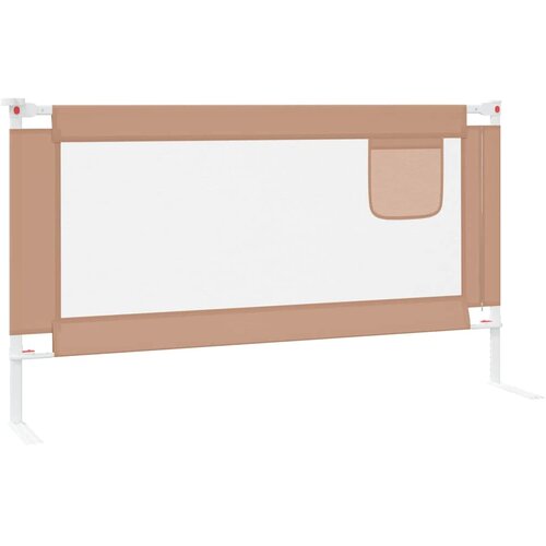  Sigurnosna ograda za dječji krevet smeđe-siva 150x25 cm tkanina Slike