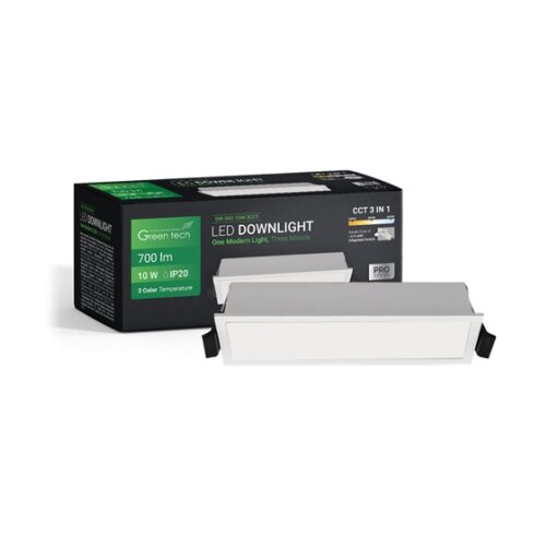 Greentech LED downlight Green Tech 10W, 3 CCT, pravokutni Cijene