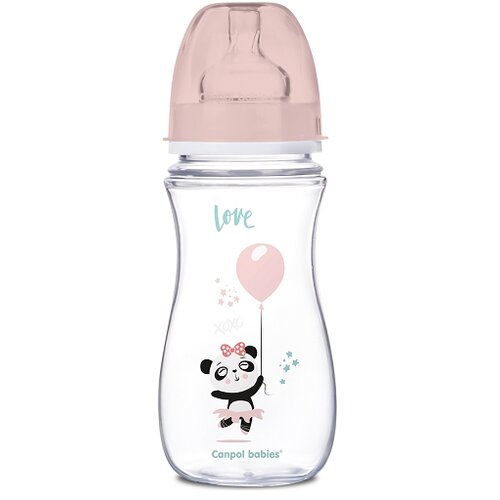 Canpol BABIES FLASICA 300ML SIROKI VRAT, ANTIKOLIK - EASY START- EXOTIC ANIMALS - PINK Cene