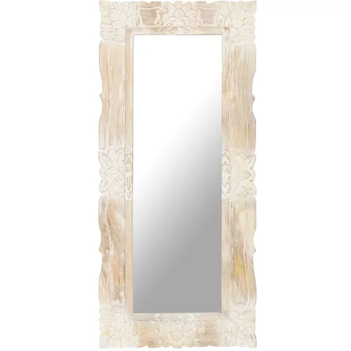  Ogledalo bijelo 110 x 50 cm od masivnog drva manga