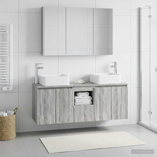  Set ormarića za kupaonicu 4 pcs Siva Sonoma Konstruirano drvo Cijene