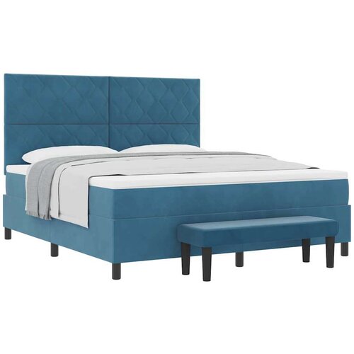 Box spring krevet Tamno plava 180 x 200 cm Bar&amp;scaron;un Slike