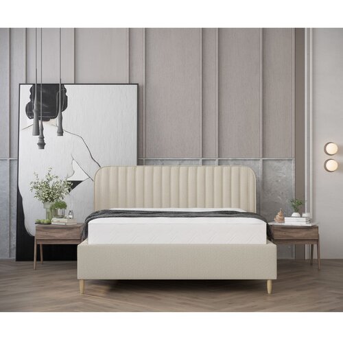 Maison de R&amp;ecirc;ve Bež oblazinjena zakonska postelja s prostorom za shranjevanje z letvenim dnom 180x200 cm Noto &amp;ndash; Slike