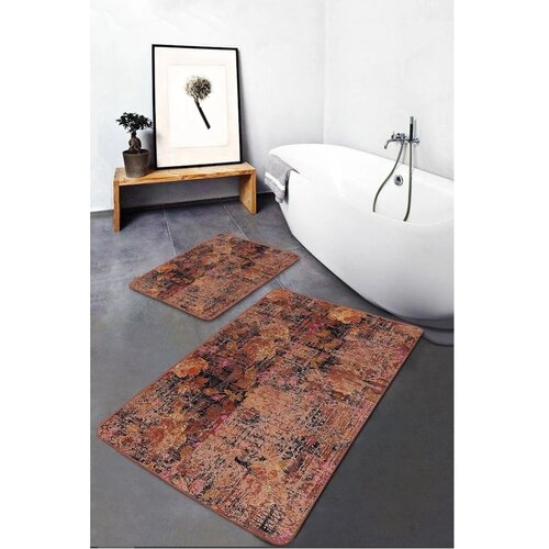 Mila Home Rjave žametne kopalni&amp;scaron;ke preproge v kompletu 2 ks 60x100 cm &amp;ndash; Slike
