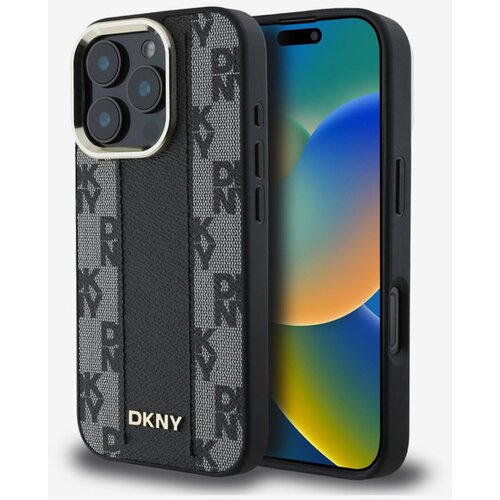 Dkny PU Leather Checkered Pattern Magsafe iPhone 16 Pro Black Ovitek za telefon Vijolična Cene