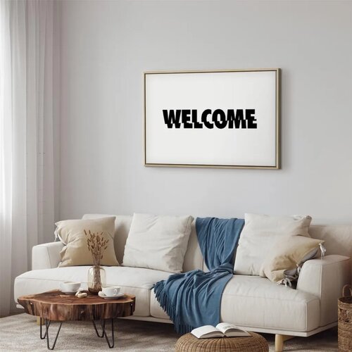  Slika - Welcome (1 Part) Wide 90x60 U prirodnom drvenom okviru Cene