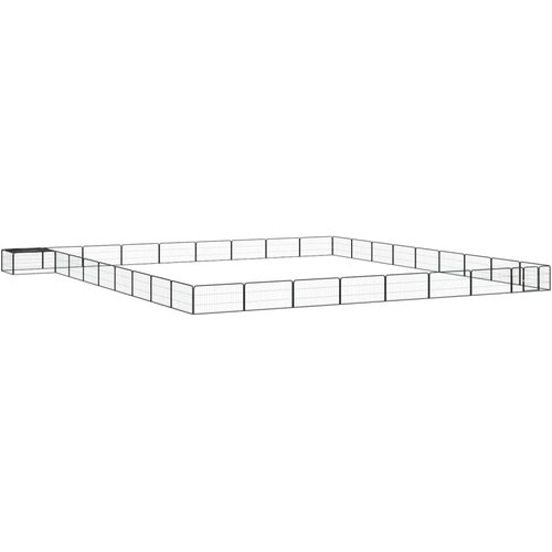  Ograda za pse s 36 panela crna 100 x 50 cm čelik obložen prahom Cijene