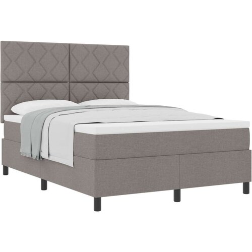 vidaXL Postelja s škatlasto vzmetjo z vzmetnico taupe 140x200 cm Tkanina, (22083141) Cene