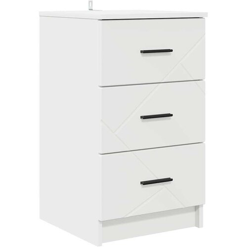 VidaXL Noćni ormar s ladicama Bijelo 38 x 38 x 66 cm Konstruirano drvo Slike