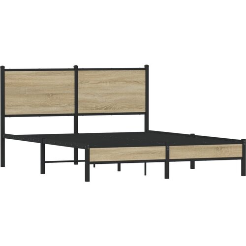 VidaXL Metalni okvir kreveta bez madraca boja hrasta sonome 150x200 cm Slike