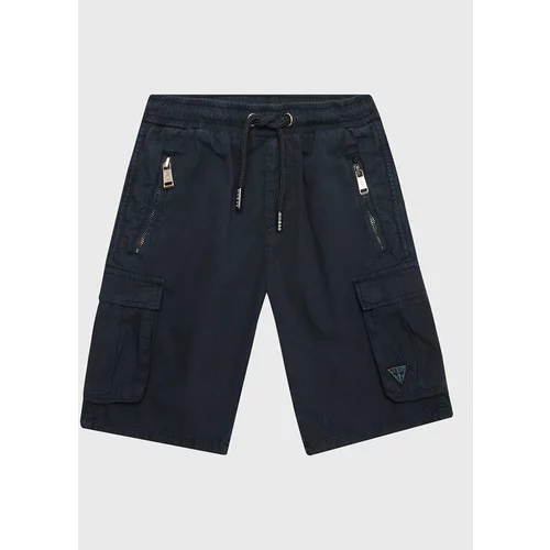 Guess Kratke hlače iz tkanine L2RD01 D3XN0 Mornarsko modra Regular Fit