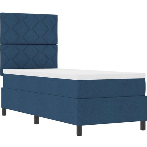 VidaXL krevet s plamenikom s madracem plavi 80x200 cm tkanina Slike