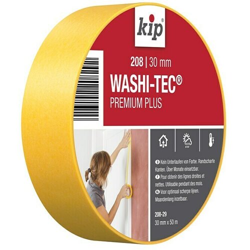 KIP Fineline trak Washi-Tec Universal 208 (Samolepilen, 50 m x 30 mm x 0,09 mm, Temperaturna odpornost: 0 &deg;C - 120 &deg;C) Cene