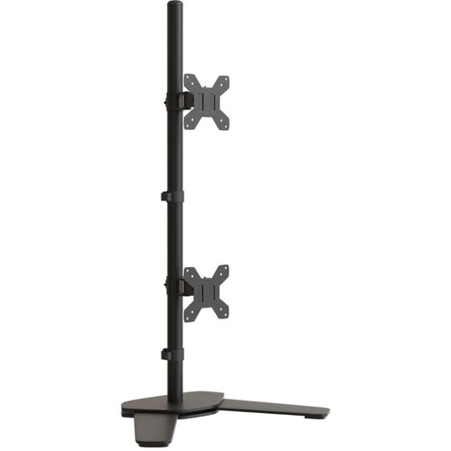 vidaXL Dvojni nosilec za monitor črno jeklo VESA 75/100 mm, (21007392) Cene