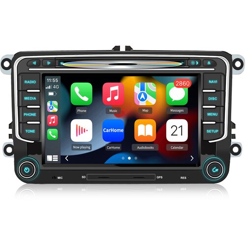 JUNSUN 4+64GB 7&ldquo; Carplay AVTOAndroid 15 Avtoradio za Volkswagen Golf 5 6 Touran Polo 6R GPS navigacija WIFI BT USB SWC DSP, (5000231833) Cene