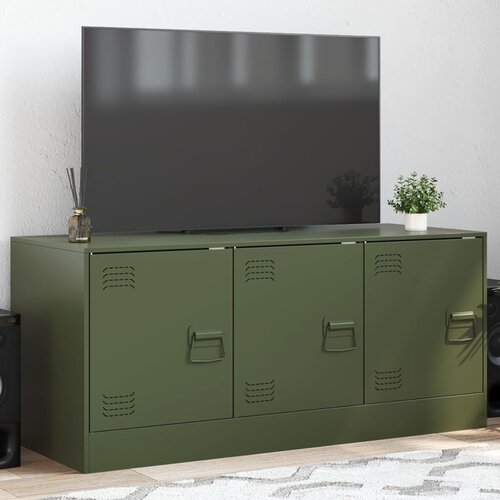  The Living Store TV omarica olivno zelena 99x39x44 cm jeklo - TV Omarica, (21508456) Cene