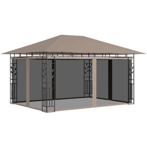 vidaXL Paviljon z mrežo proti komarjem 4x3x2,73 m taupe 180 g/m² Cene
