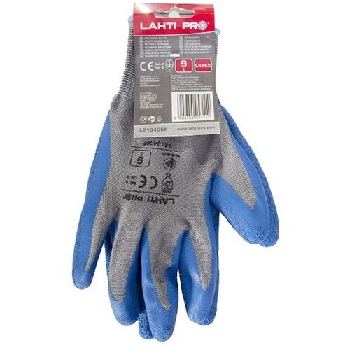 Profix Lahti Pro za&amp;scaron;titne rukavice s lateksnim premazom plavo-sive vel. 7 L210407W Slike
