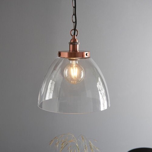  Endon 106895 - Bakarni luster na lancu HANSEN 1xE27/10W/230V Slike