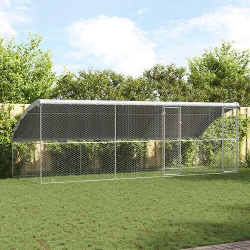  Kućica za pse s pohranom 3 pcs Srebrno 6 x 2 x 2 m Čelik Cijene