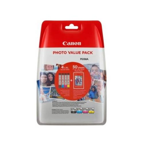 Canon komplet kartuš CLI-571 XL (BK/C/M/Y), original + papir (0332C005AA) Cene