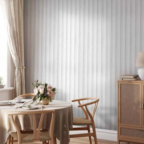  Tapeta - Wooden Texture - Symmetrical vertical lines on a white background. 49x1000 Samoljepljiva Slike