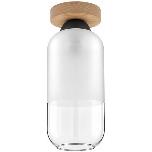 Brilagi LED plafonsko svetlo RETRO GLASS 1xE27/60W/230V &amp;Oslash; 14 cm hrast/bela Slike