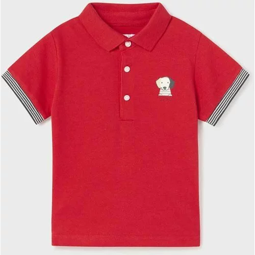 Mayoral Otroške bombažne polo majice rdeča barva