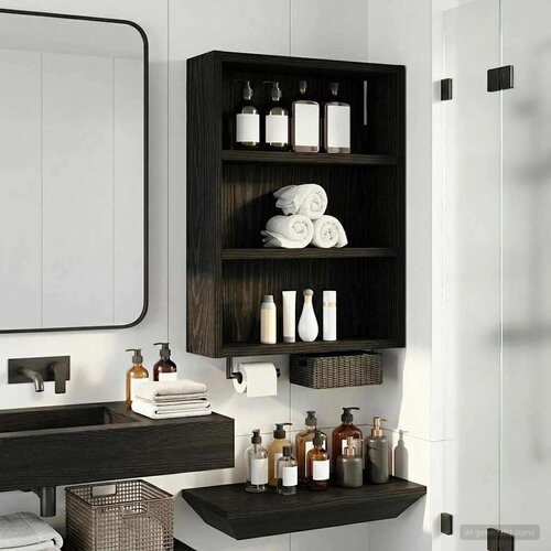  Kopalna stenska omarica s polico Črni Hrast 40 x 10 x 50 cm, (5000232954) Cene